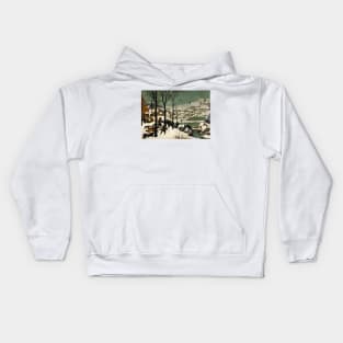 Hunters in the Snow (Winter) by Pieter Bruegel the Elder Kids Hoodie